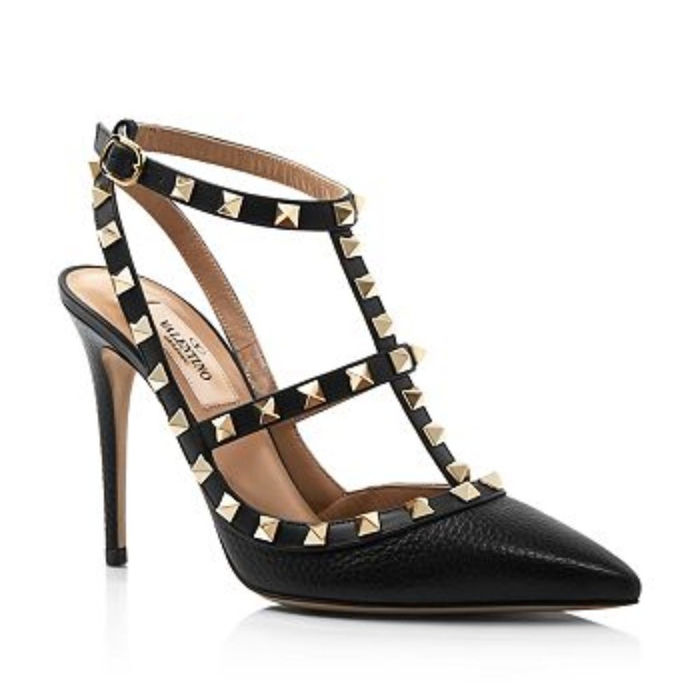 Brand New, Never Worn Valentino Garavani Women's Rockstud Cage Leather Pumps